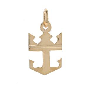 Royal Caribbean Logo Emblem Charm - Yellow Gold 14k Ocean Travel Cruise Souvenir